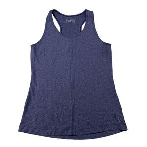 Be Inspired Size S Blue Striped Racerback Tank Top Polyester Activewear Top